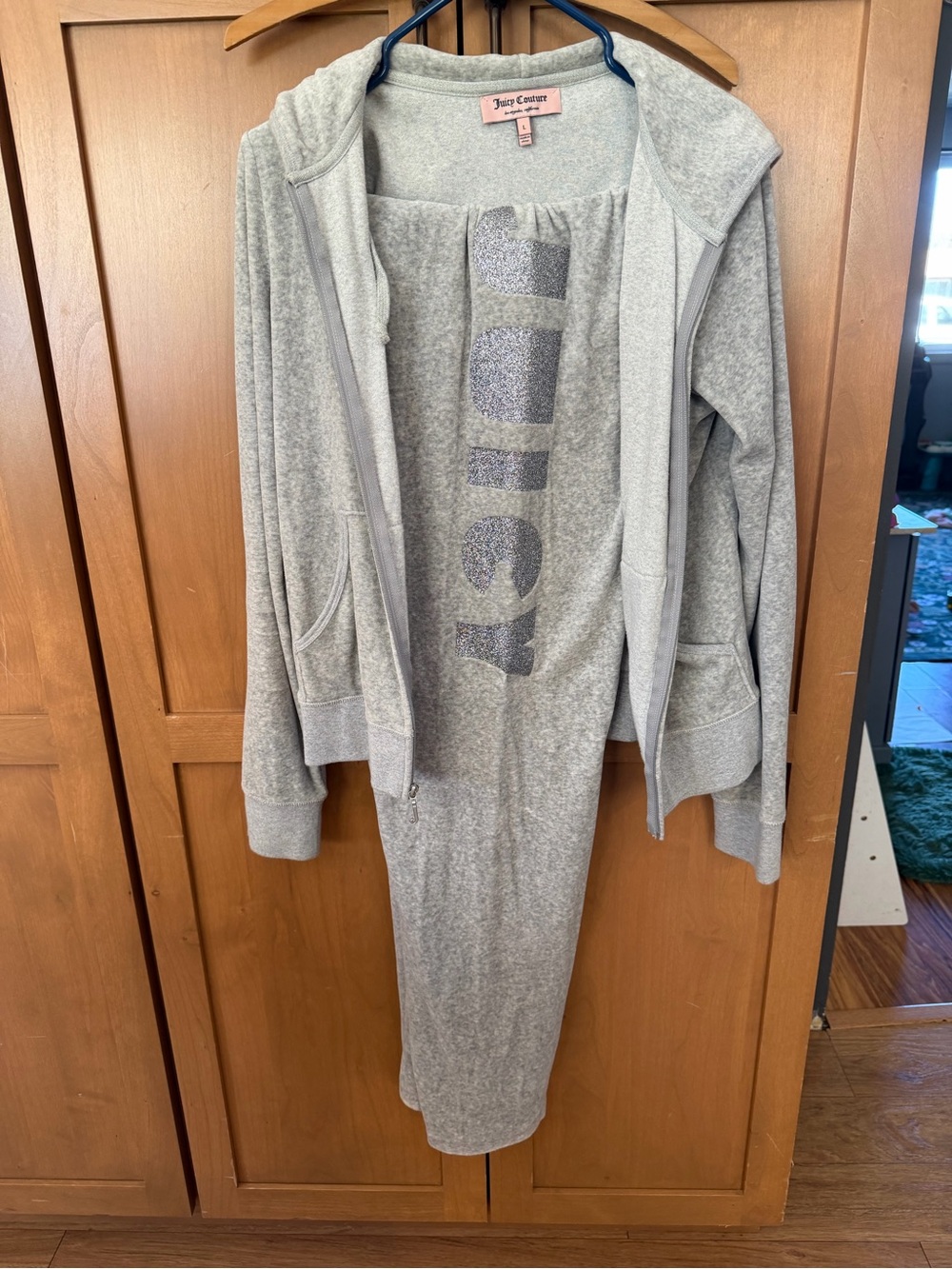 Juicy Couture Gray Glitter Logo Kids Pajama Set